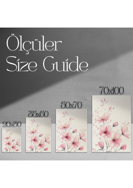 Pastel Pembe Çiçekler Suluboya Tablosu modelleri