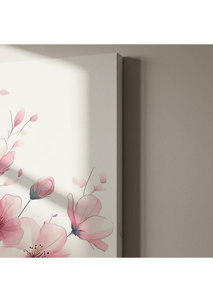 Pastel Pembe Çiçekler Suluboya Tablosu indirimleri
