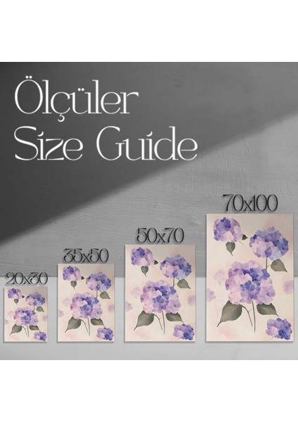 Lavanta ve Pembe Hortensiya Çiçekleri Soyut Tablosu modelleri