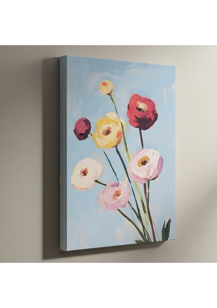 Pastel Çiçek Buketleri Akrilik Tablo