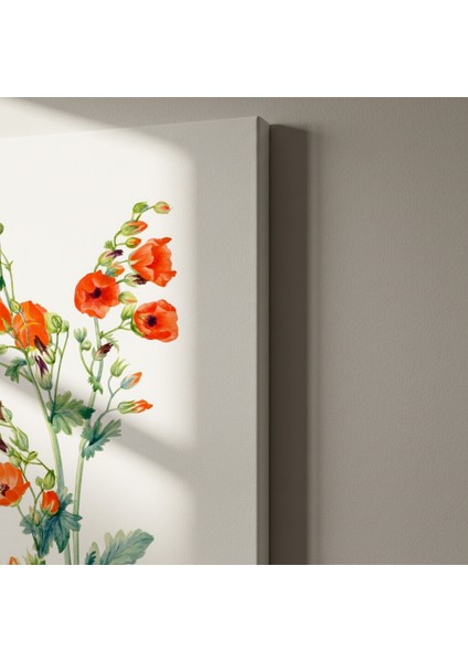 Suluboya Turuncu Çiçekler Botanik Illüstrasyon Tablosu indirimleri