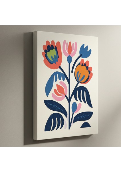 Modern Tarzı Çok Renkli Çiçek Buket Tablosu