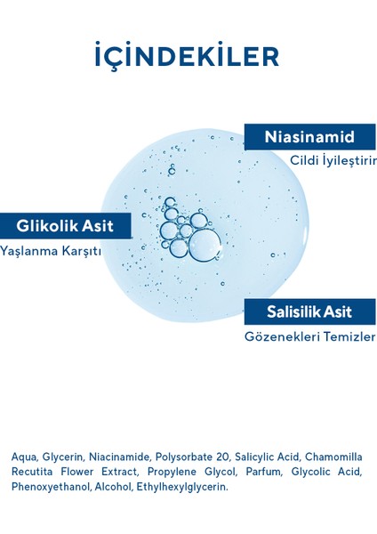 Sivilce ve Siyah Nokta Karşıtı Arındırıcı ve Canlandırıcı Salisilik Asit Niacinamide Etkili Tonik 200 ml