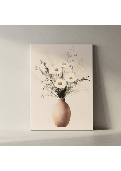 Bohem Tarzı Papatya Buketli Vazo Tablosu fiyatları