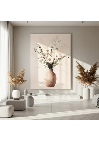 Bohem Tarzı Papatya Buketli Vazo Tablosu fırsatları