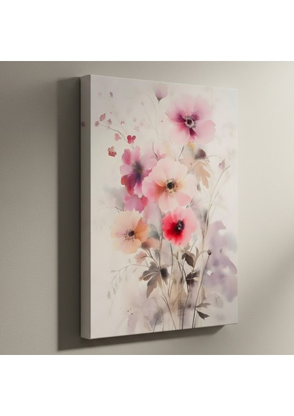 Suluboya Çiçek Buketleri Soyut Tablo