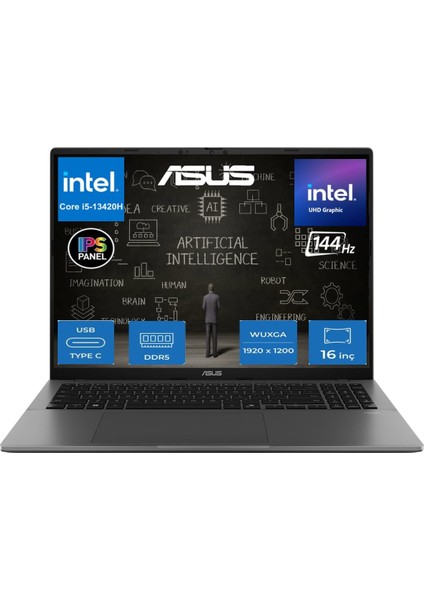 Vivobook S16 S3607VA Intel Core I5 13420H 8gb Ram 512GB SSD Windows 11 Pro 16" 144Hz Wuxga Yapay Zeka Destekli Taşınabilir Bilgisayar RP045