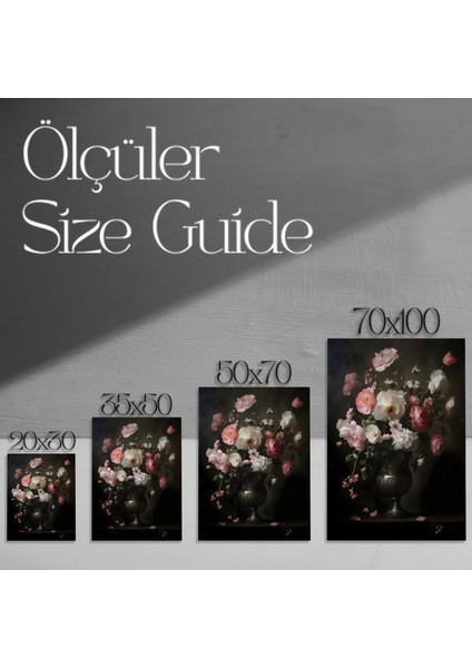 Karanlık Romantizm, Pembe ve Beyaz Çiçekler Tablosu modelleri