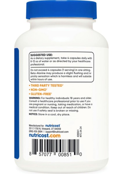 Beta-Alanine Capsules 3400MG, 120 Caps (30 Serv) modelleri