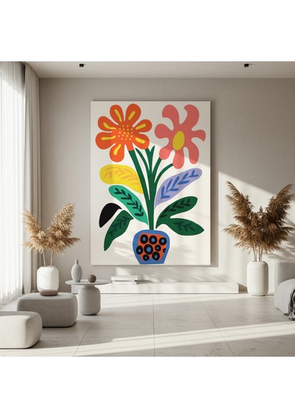 Canlı Renkler Modern Çiçek Buket Tablosu fırsatları