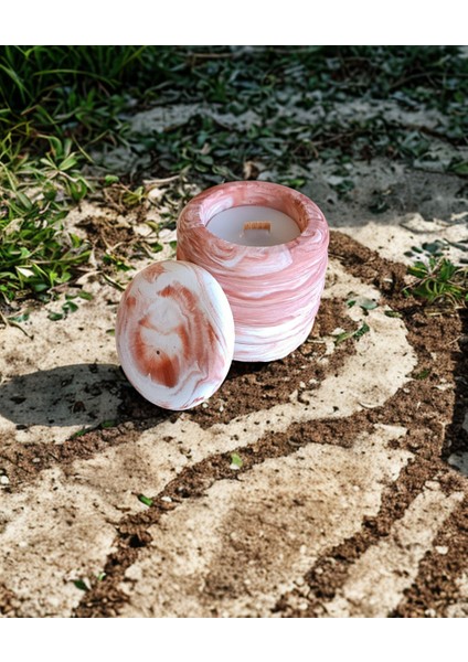 Kiremit Renk Geçişli, Bubble Kapaklı, Ahşap Fitilli, Kokulu Mum fiyatları