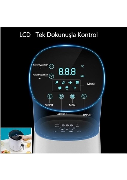 3l Akıllı Airfryer Fritöz Beyaz, Sağlıklı ve Pratik Kullanım fırsatları
