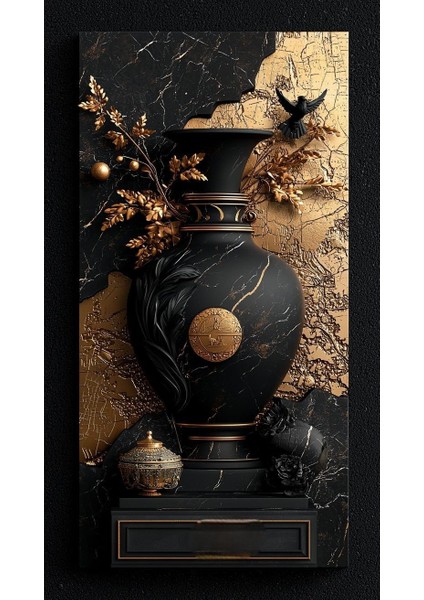 3 Lü Tasarım Vazo Çiçek Ev Duvar Salon Güzellik Salonu Ofis Dükkan Dekarasyon Kanvas Tablo fiyatları