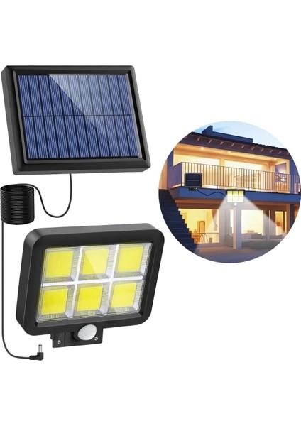 Suya Dayanıklı Solar Şarjlı Güneş Enerjili Hareket Sensörlü Duvar Lambası Bahçe Aydınlatma Lamba