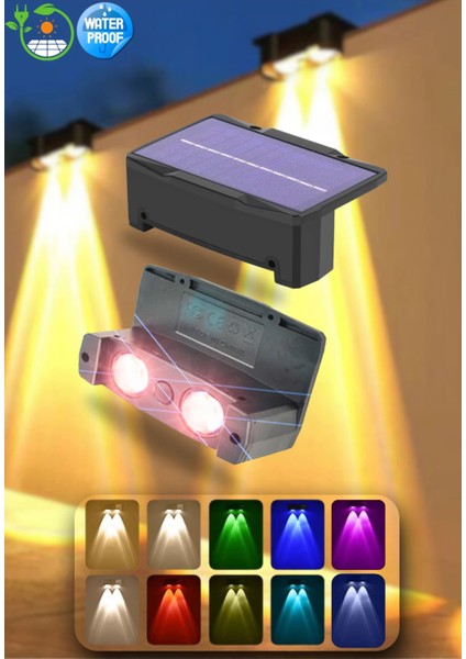 Yeni Model Solar Bahçe Aydınlatması Güneş Enerjili Duvar Lambası Merdiven Veranda Dekorasyon Aplik