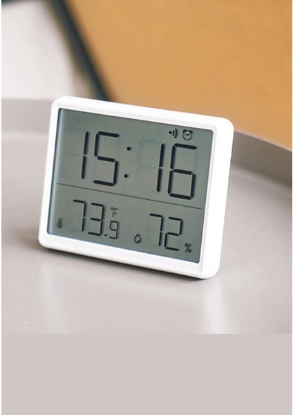 Dijital Oda Termometre Sıcaklık ve Nem Ölçer Masa Saati Alarm LCD Ekran Duvara Takılır Beyaz fiyatları