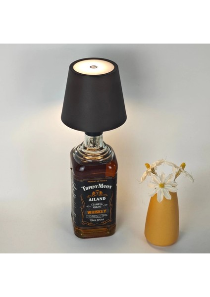 Cam Şişe Uyumlu Dokunmatik Masa Lambası Ambiyans Işığı Şarjlı 3 Renk Parlaklığı Ayarlanabilir indirimleri