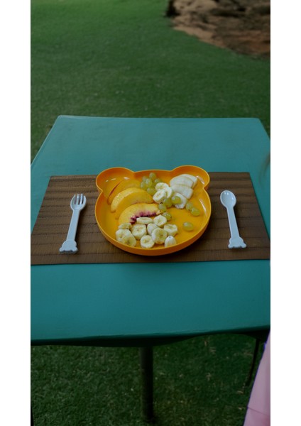 Sarı Bebek Çocuk Alıştırma, Atıştırma Mama Tabağı Çatal Kaşık indirimleri