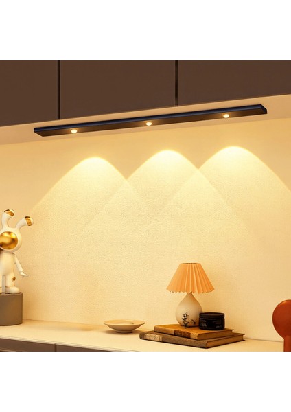 Sensörlü Şarjlı Dekoratif Gece Lambası Mutfak Mıknatıslı 3 Farklı Işık Renk 40CM Şerit LED indirimleri