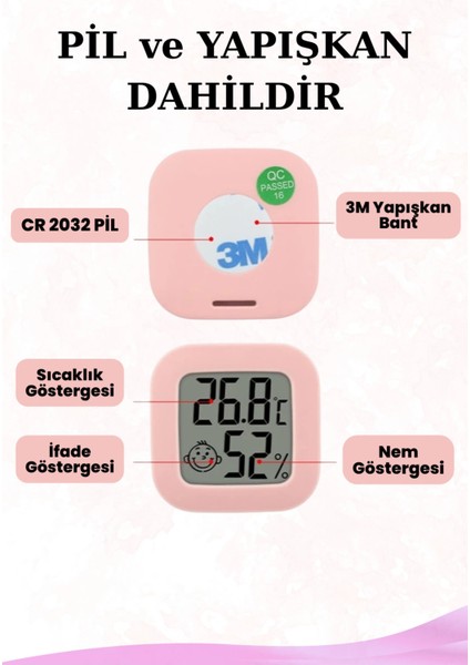 Mini Akıllı Sıcaklık Nem Ölçer LCD Oda Termometre Duvara Takılabilen Masaüstü Isı Göstergesi Beyaz fırsatları