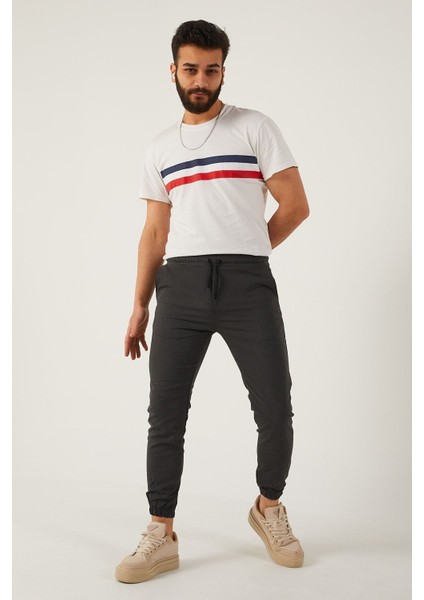 Erkek Dar Kalıp Lastikli Paça Jogger Pantolon