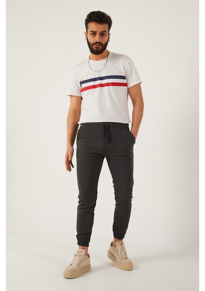 Erkek Dar Kalıp Lastikli Paça Jogger Pantolon