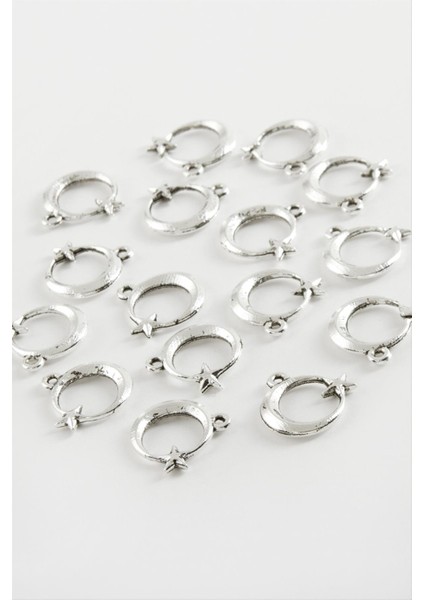 Sepetim Ay Yıldız Tesbih Aparatı 50 Gram-Gümüş Rengi