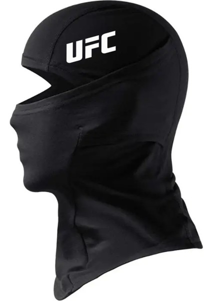 Ufc Yazılı Siyah Kar Maskesi Model 1 Balaklava Kış Motor Drill Dövüş Box Mma Kickbox Spor