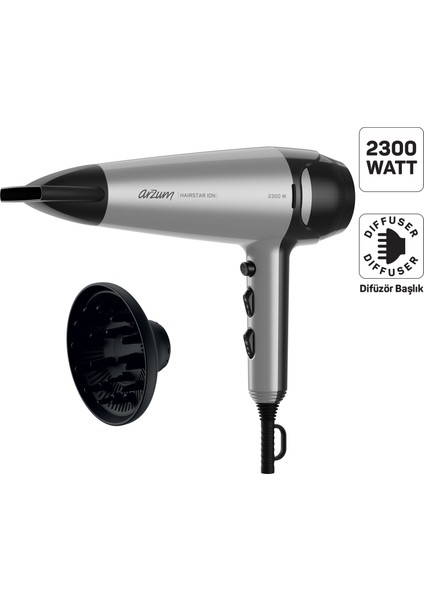 Hairstar Ion Saç Kurutma Makinesi - Gri - AR5119