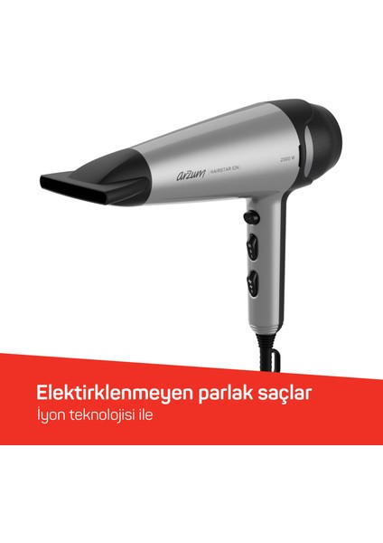 Hairstar Ion Saç Kurutma Makinesi - Gri - AR5119 fırsatları