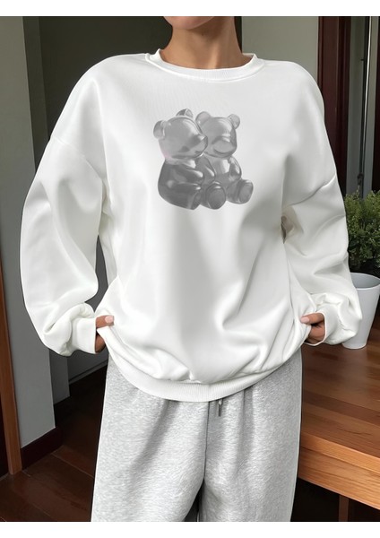 Premium Oversize Kesim Uzun Kollu Baskılı Sweatshirt