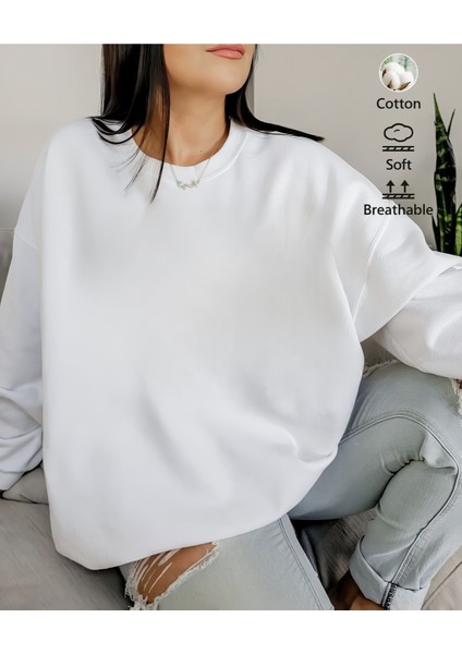 Premium Oversize Kesim Uzun Kollu Baskılı Sweatshirt