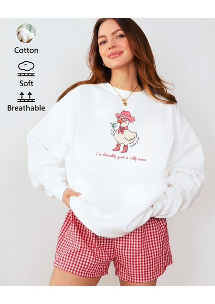 Premium Oversize Kesim Uzun Kollu Baskılı Sweatshirt