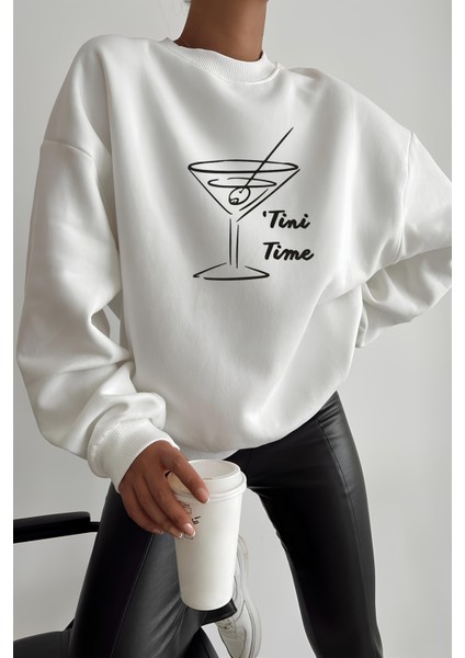 Premium Oversize Kesim Uzun Kollu Baskılı Sweatshirt