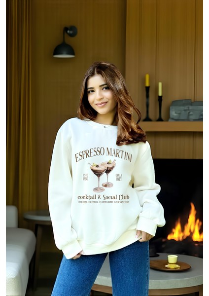Premium Oversize Kesim Uzun Kollu Baskılı Sweatshirt