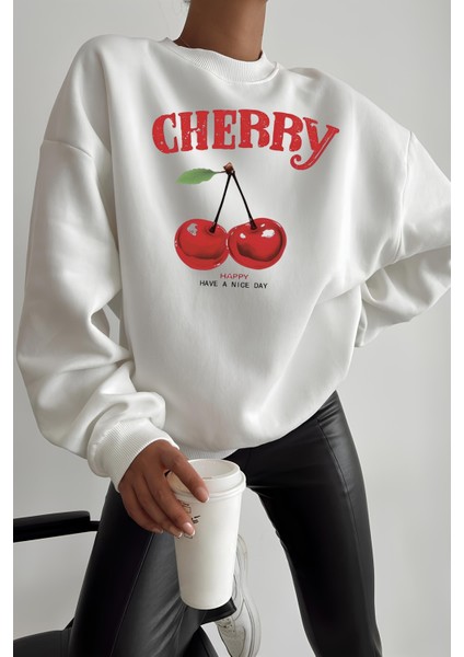 Premium Oversize Kesim Uzun Kollu Baskılı Sweatshirt