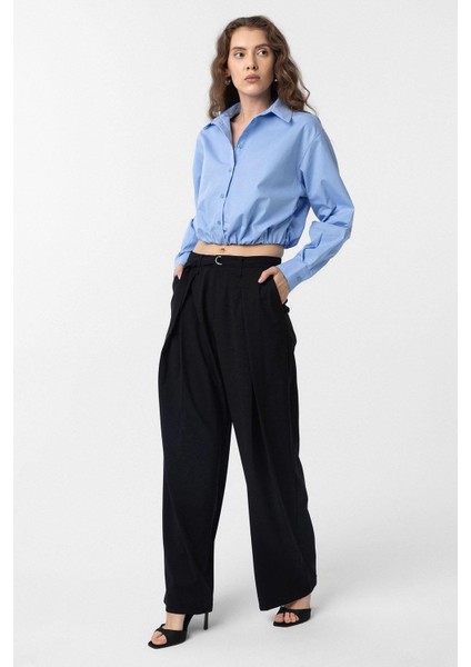 Siyah Kemerli Pilili Kadın Pantolon fiyatları