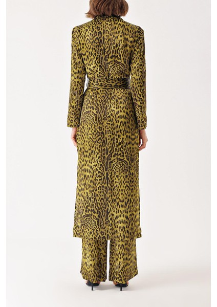 Leopar-Olive Uzun Ceketli Pantolon Takım 12335 fırsatları