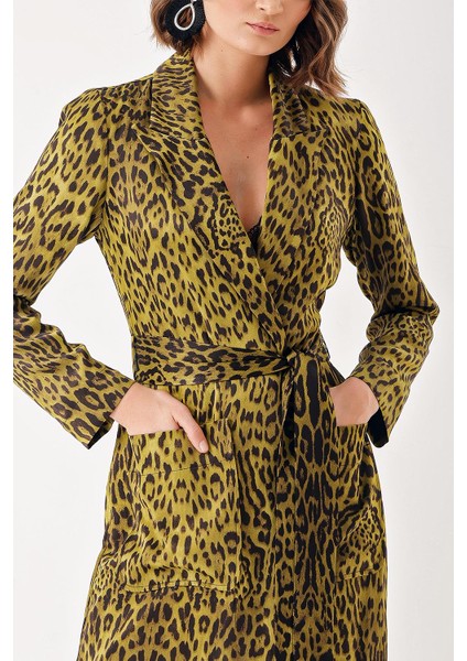 Leopar-Olive Uzun Ceketli Pantolon Takım 12335 indirimleri