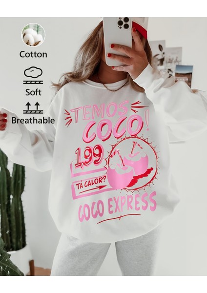 Premium Oversize Kesim Uzun Kollu Baskılı Sweatshirt