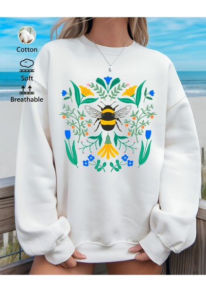 Premium Oversize Kesim Uzun Kollu Baskılı Sweatshirt