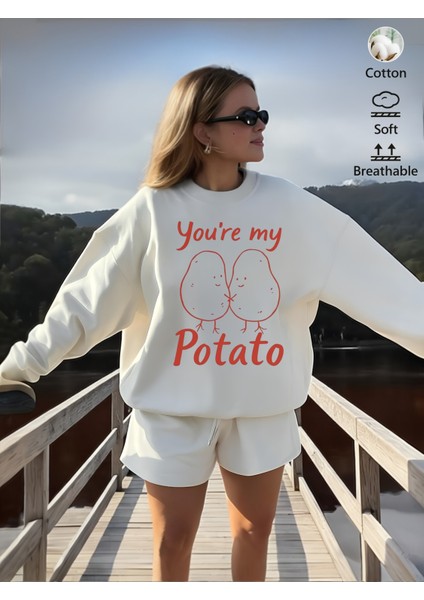 Premium Oversize Kesim Uzun Kollu Baskılı Sweatshirt
