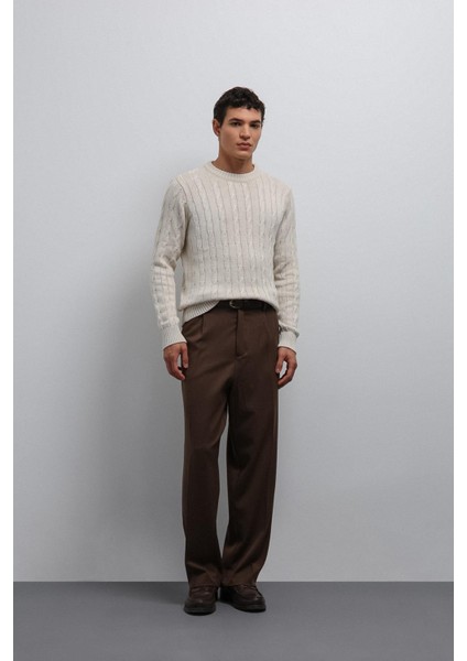 Bej Dokulu Örgü Erkek Kazak fiyatları