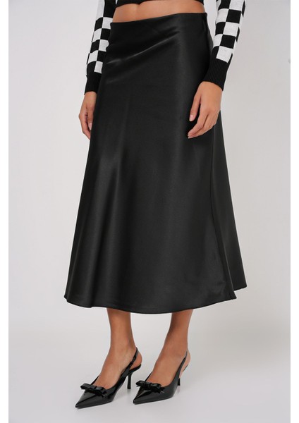 Kadın BDART Elastik A-Form Kesim Midi Etek Multicolor modelleri