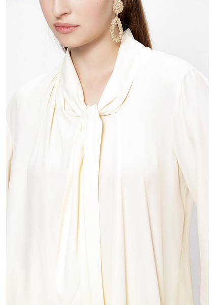 Ekru Beli Lastikli Pantolonlu Ikili Takım 12284