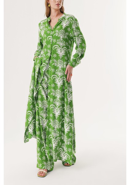 Fıstık Yeşili Beli Lastikli Pantolonlu Ikili Takım 12322