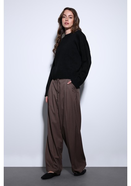 Siyah Yün Karışımlı Kadın Kazak fiyatları