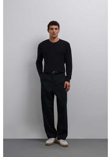 Lacivert Dokulu Erkek Kazak modelleri