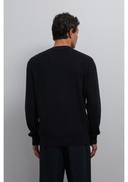 Lacivert Dokulu Erkek Kazak indirimleri