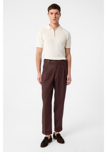 Kahve Italyan Kesim Yüksek Bel Erkek Pantolon fiyatları